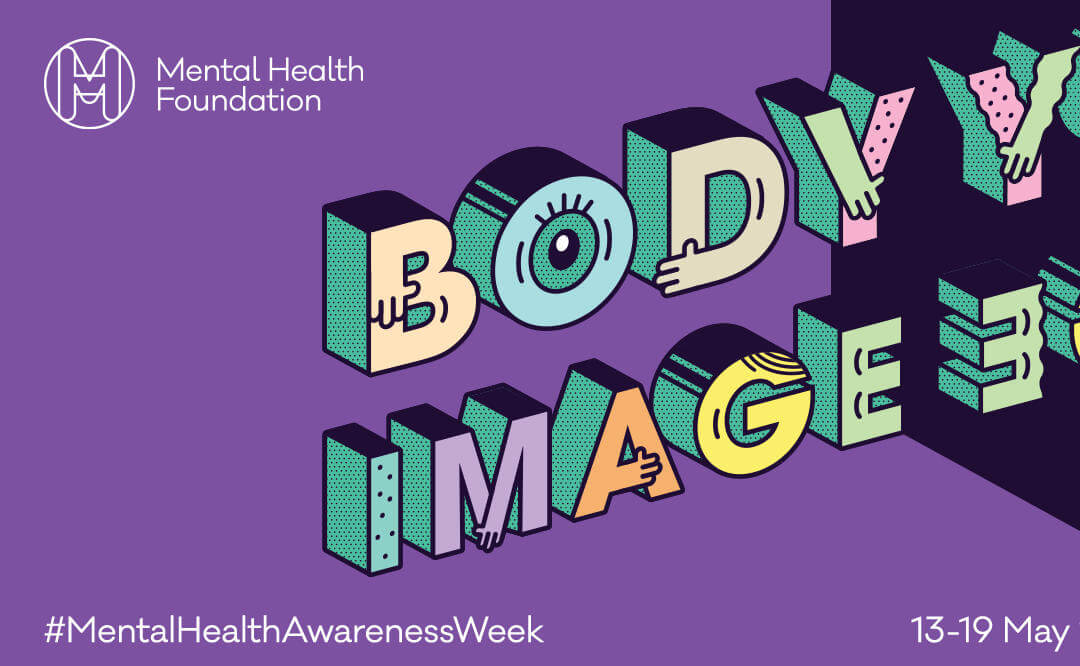 Mental Health Awareness Week Banner in Purple with Body Image