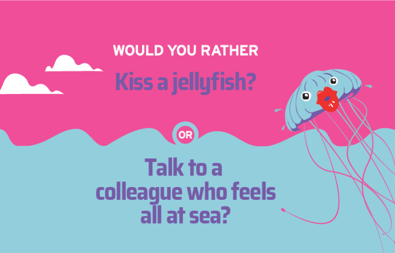 Time to Talk Day with Animated Poster of a Jellyfish at Sea