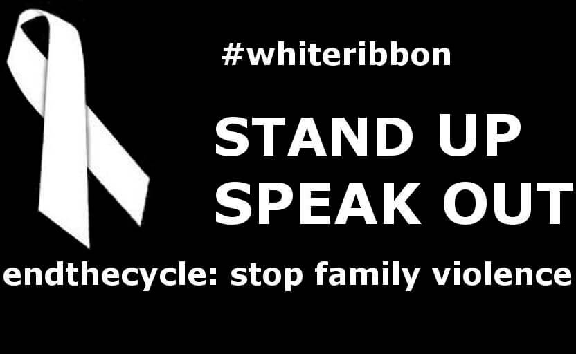 Stand up Speak Out Poster in Support of White Ribbon Day