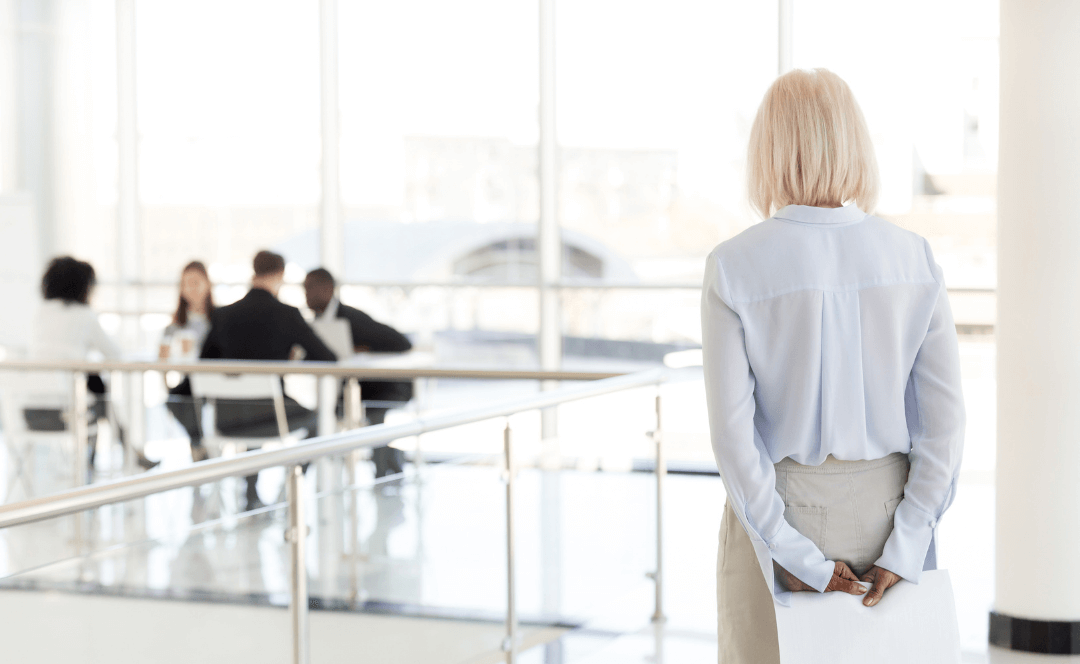 Business Woman Standing Waiting for Meeting