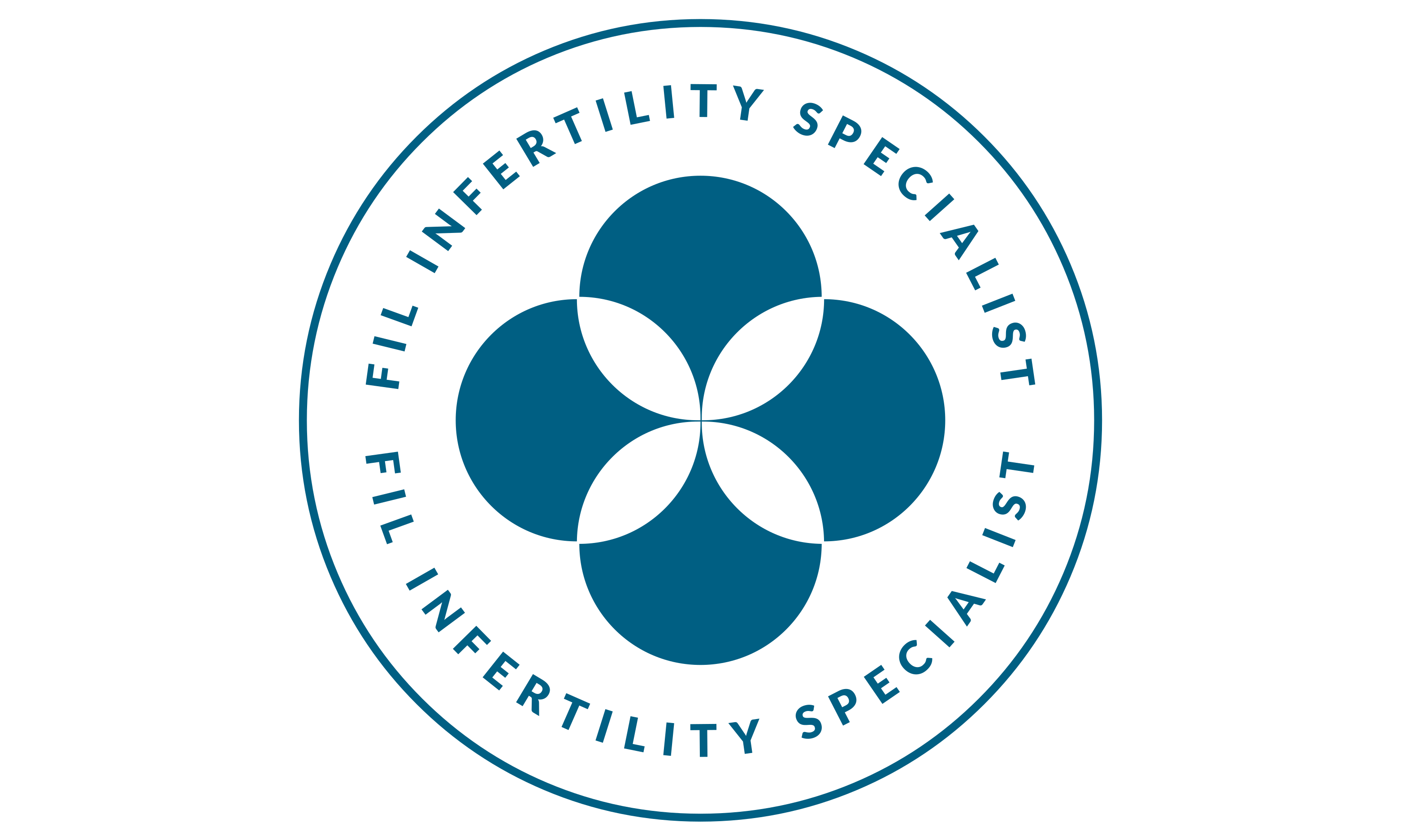 The logo showcases four blue petals forming a symmetrical flower within a circle. The name Naveed Shaikh and the words FIL Infertility Specialist elegantly encircle the inner edge in a matching blue font.