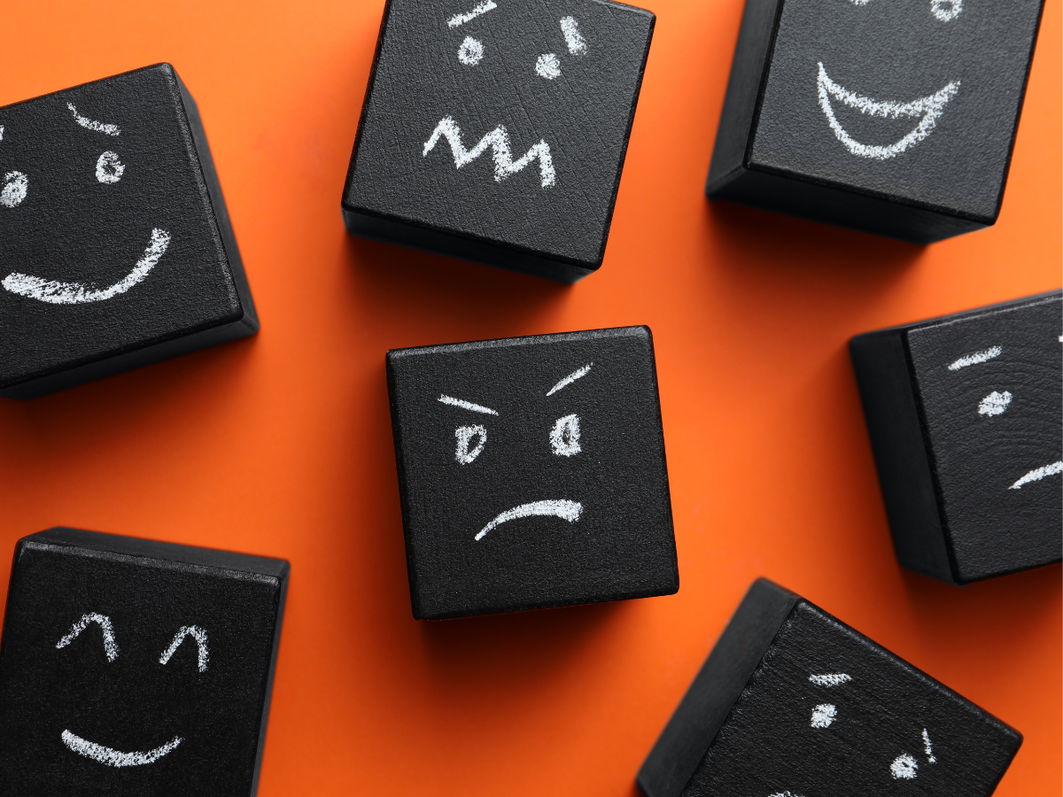 Emotion blocks representing a range of feelings