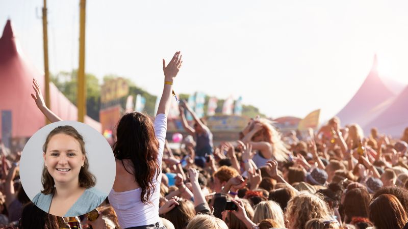 Hands clapping in a festival crowd, symbolizing support and unity inspired by Lewis Capaldi’s mental health message.