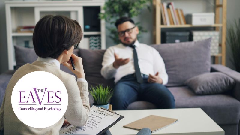 Therapist listening attentively to client during DBT therapy session