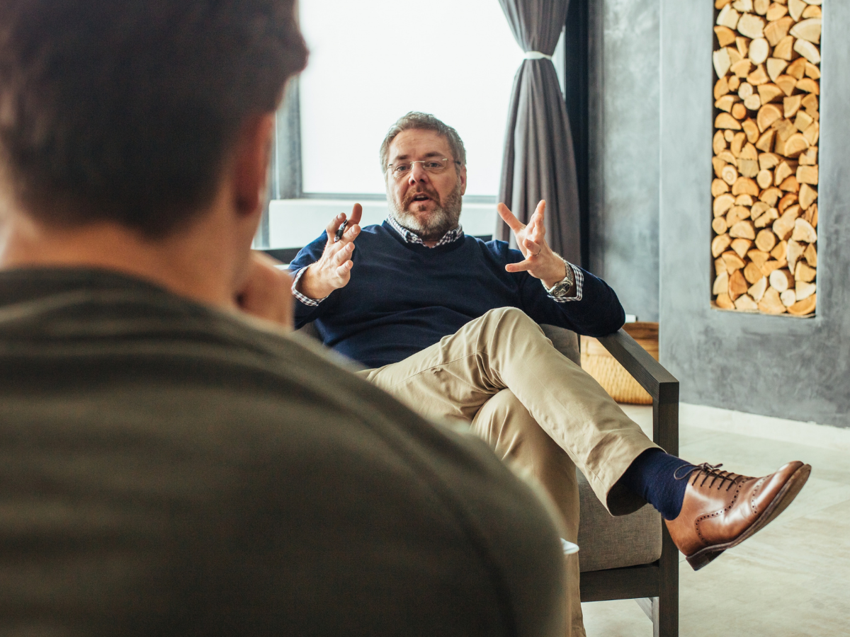 Counsellor receiving professional supervision session to improve therapeutic skills and ethical practice